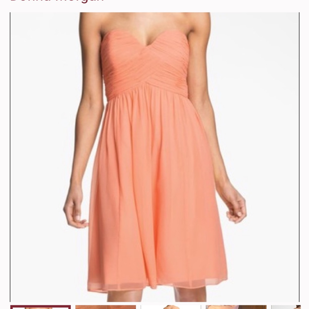Donna Morgan Peach Chiffon Bridesmaid Dress